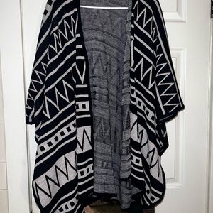 Very warm navy blue and white Shawl. No holes or tears.